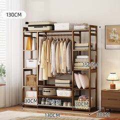 Bamboo Clothes Rack Garment Closet Storage Organizer Hanging Rail Shelf Dress room 130cm