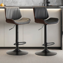 SERENITà European Wooden Modern Bar Stools Bistro Stool with Rotating and Aerodynamic Multi-levelled