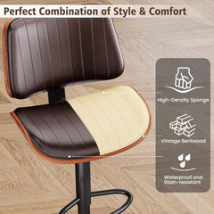 SERENITà European Wooden Modern Bar Stools Bistro Stool with Rotating and Aerodynamic Multi-levelled