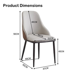 VELLUTO Dining Chair Modern upholstered Leather Kitchen Chairs with armrests Bathtub Chair Leisure Lounge Chair Living Room Bedroom Home Set of 2(Dark Grey)