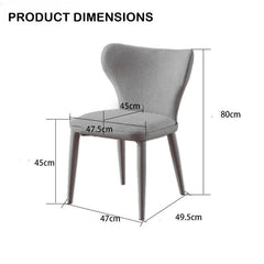 VELLUTO Modern Kitchen Dining Room Chairs Faux Leather Flannel Accent Chairs Metal Vanity Lounge Chair with Back for Living Room Set of 2(Brown)