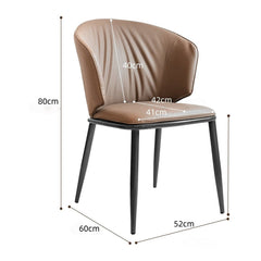 VELLUTO Modern Armless Upholstered Side Chair with Metal Legs for Kitchen & Dining Set of 2 (Grey)