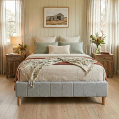 Metal Bedframe Mattress Foundation (Light Grey) – Single