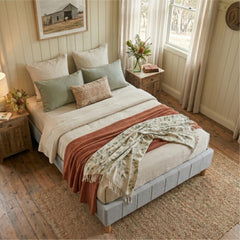 Metal Bedframe Mattress Foundation (Light Grey) – Single