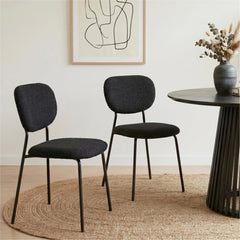 Charcoal Charm Armless Dining Chair Duo
