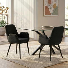 Charcoal Embrace Boucle – teddy Sherpa Fabric Armchair Set