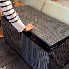 Outdoor PE Wicker Storage Box Garden 320L-Black