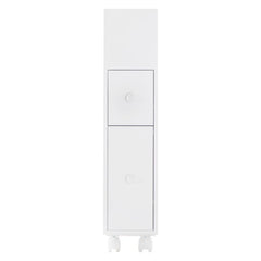 Removable Bathroom Side Cabinet Toilet Caddy with Storage Drawers- White