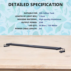 27W Aquarium Blue White LED Light for Tank 95-115cm