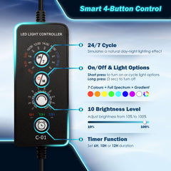 Dynamic Power Planted Aquarium LED Light Day Night Cycle Full Spectrum 24W 56cm