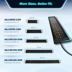Dynamic Power Planted Aquarium LED Light Day Night Cycle Full Spectrum 18W 40cm
