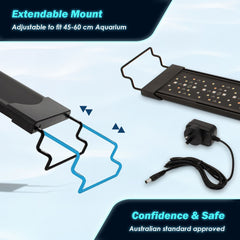 Dynamic Power Planted Aquarium LED Light Day Night Cycle Full Spectrum 18W 40cm