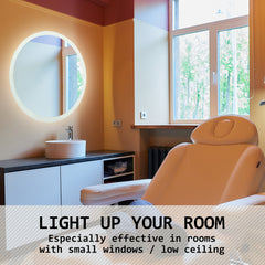 2 Set LED Wall Mirror Round Anti-Fog Bathroom 70cm