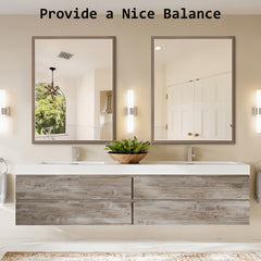 Wall Mirror Rectangular Frame Bathroom 70x90cm Antique Brown