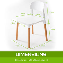 4X Retro Belloch Stackable Dining Cafe Chair WHITE