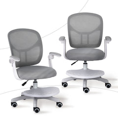 Kids Desk Chair - Children Office Study Seat with Footrest NOVA - Grey