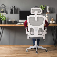 Work Office Chair - Lumber Support, Flip-up Armrest, Adjustable Headrest SITIO - GREY