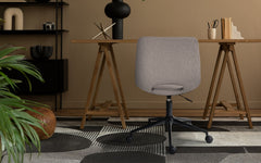 2 Set Office Desk Chair - Loop Yarn Fabric Home Swivel Chair Cut-Out Seat HALO GREY