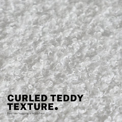 Office Desk Chair - Teddy Boucle Armless Swivel Study Seat OVOID WHITE