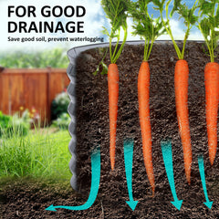 2X Raised Garden Bed Galvanised Steel Planter Oval 320 x 80 x 45cm GREY