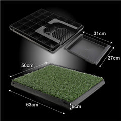 Pet Dog Potty Tray Training Toilet + 1 Grass Mat 63cm x 50cm
