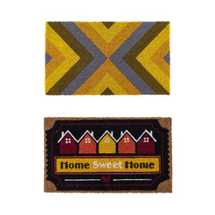 YES4HOMES 2 x Doormat for Front Door Entryway Cursive Natural Coconut Coir Floor mat Outdoor 45x75cm
