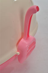 YES4PETS Medium Hooded Cat Toilet Litter Box Tray House With Scoop Pink