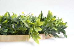 YES4HOMES Artificial Green Wall Plant Garden Panel Daffodil Smile Disc Art 50cm Grassy UV Resistant Frame