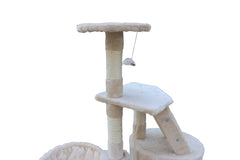YES4PETS 120 cm Multi level Cat Kitten Scratching Post Tree-Beige
