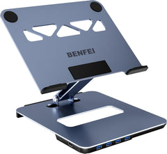 BENFEI 380GY Laptop Stand with USB C 6 in1 4K@60Hz HDMI, 4 x USB3.0, 100W PD Docking Station