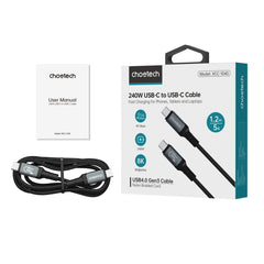 CHOETECH XCC-1042 Gen3.0 USB4.0 with 8K @ 60hz Video & Audio 240W USB-C to C Braided Cable 2M