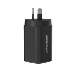 Simplecom CU365 3-Port PD 65W GaN Wall Charger Dual USB-C + USB-A for Phone Laptop