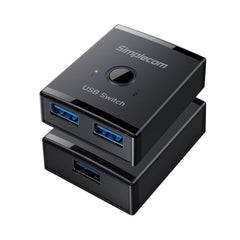 Simplecom KM125 Bi-Directional 2-Way USB 3.0 Switch 1 In 2 Out (2 In 1 Out) 5Gbps