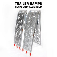 SINGLE Aluminium Folding Ramp with Support Strap, Load ATV Cycles, Motorcycles 680KG