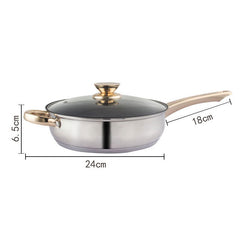 12Piece Cookware Set Kitchen Stainless Steel Stock Pot Pan Sets Saucepan Casserole kettle