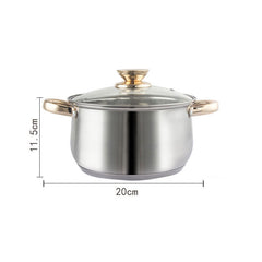 12Piece Cookware Set Kitchen Stainless Steel Stock Pot Pan Sets Saucepan Casserole kettle