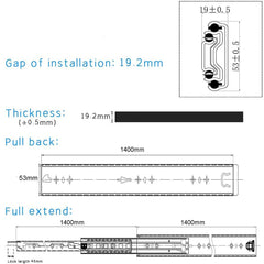 56in Pair 1000 - 2000mm 150KG Capacity Heavy Duty Trailer Drawer Slides Rails Runners Locking