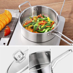 6 Pc Kitchen Sauce Pan Pots Set 430 Stainless Steel Cookware Set Milk stock Pot Pans Set