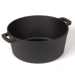 26cm 2-in-1 Cast Iron Dutch Oven & Skillet Set Pre-Seasoned Dual-Use Pot with Lid Fry Pan, Durable & Versatile Cookware