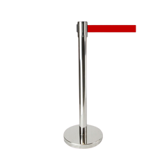 Retractable Queue Crowd Control Barriers | Silver Pole Red Belt