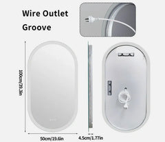Interior Ave - 50 x 100cm Oval Frameless LED Bathroom Mirror