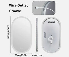 Interior Ave - 60 x 120cm Oval Frameless LED Bathroom Mirror