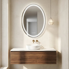 Interior Ave - 50 x 70cm Oval Frameless LED Bathroom Mirror