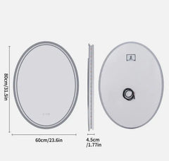 Interior Ave - 60 x 80cm Oval Frameless LED Bathroom Mirror