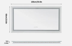 Interior Ave - 100 x 60cm Rectangle Frameless LED Bathroom Mirror