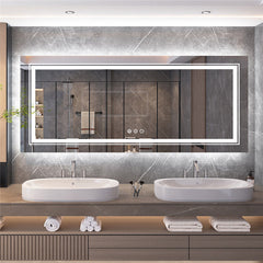 Interior Ave - 120 x 60cm Rectangle Frameless LED Bathroom Mirror