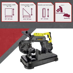 Portable Band Saw 127mm Cold Cut Metal Cut Chop Bandsaw Steel Hand Drop