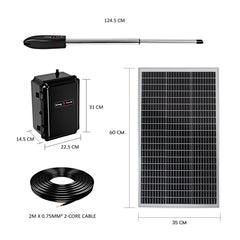 Double Swing Gate Opener Automatic Full Solar Power Kit Remote Control