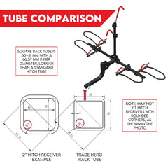 2 E Bike Platform Rack Rear Vehicle Car Carrier Bicycle Holder Hitch Receiver Foldable