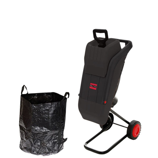 2500W Electric Garden Mulcher Shredder Portable Wood Chipper on Wheels w/ bag